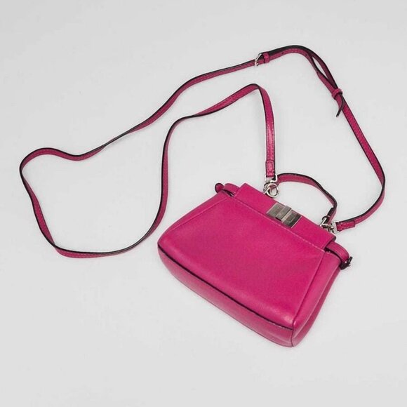 Fendi Fuchsia Nappa Leather Micro Peekaboo Bag 8M0355 - Picture 3 of 11